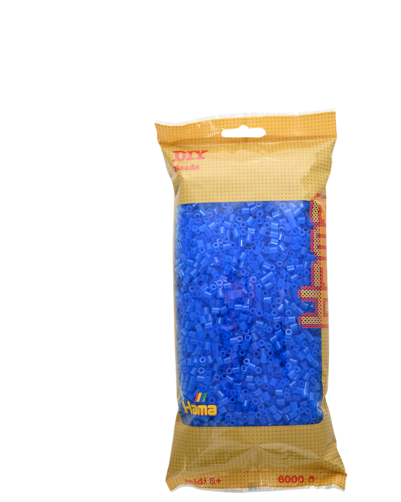 Hama midi azul translúcido 6000 piezas