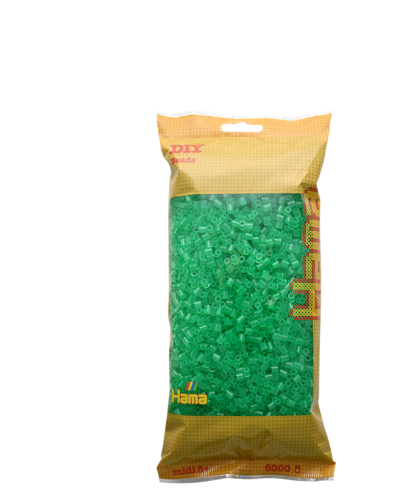 Hama midi verde translúcido 6000 piezas