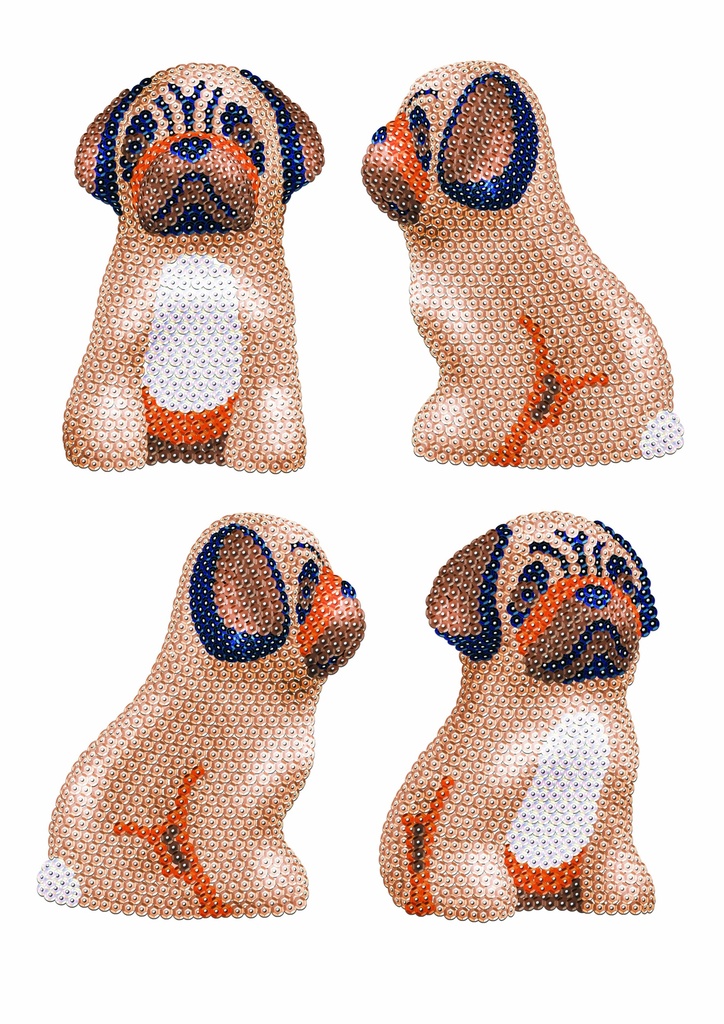 3D Sequin Art - Pug - Carlino