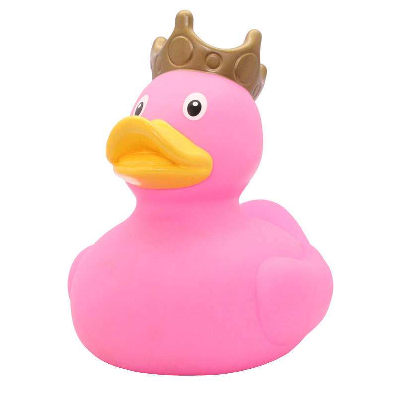 Pato XXL rosa con corona