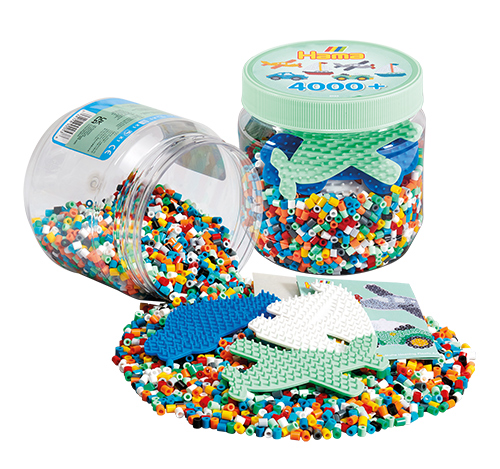 Bote 4.000 beads y 3 placas/pegboards pequeñas (nº 2053)