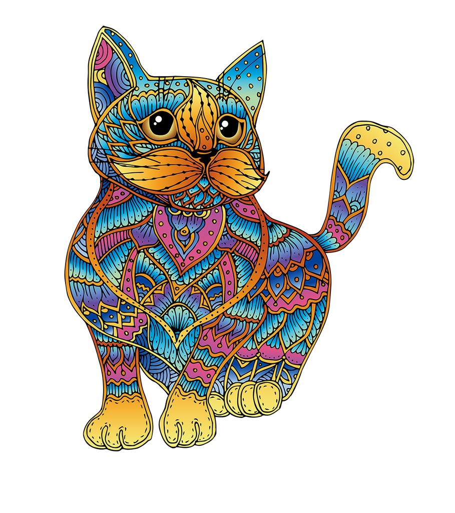 E2D Puzzle Arcoiris en madera - Gato