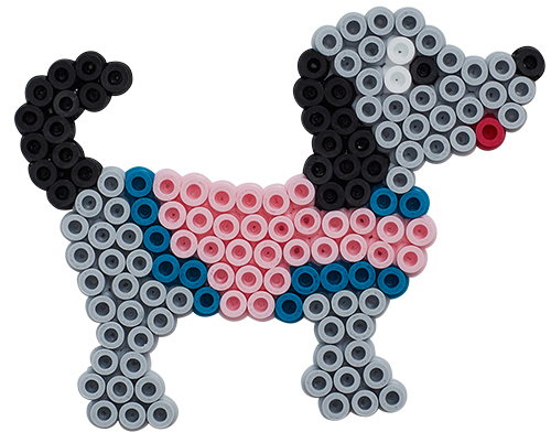 Blister Hama Beads Midi 1100 beads + placas perro y muñeca + papel