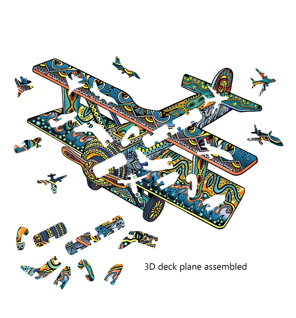 E2D Puzzle Arcoiris en madera - Avión