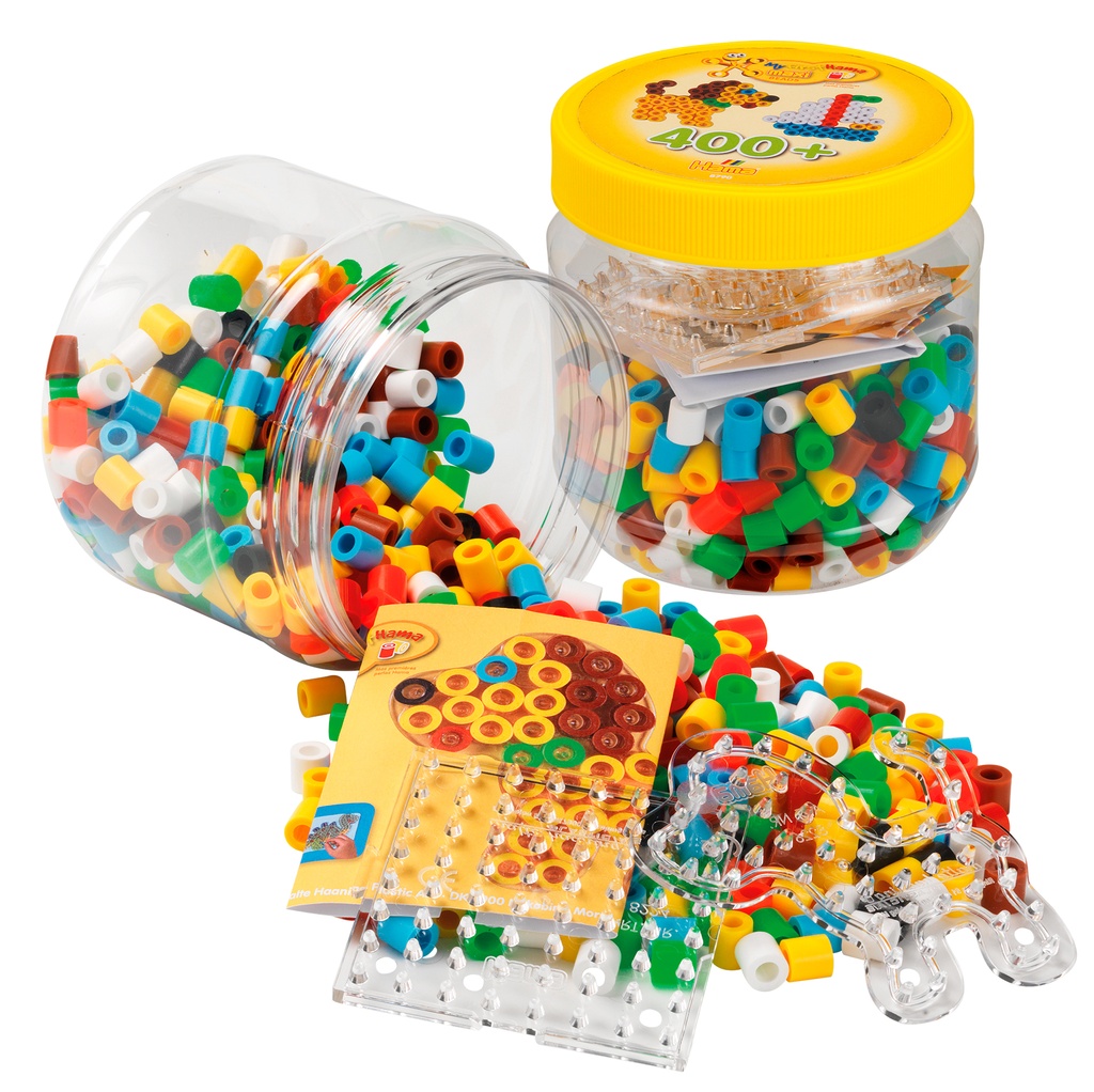 Bote 400 beads Maxi y 2 placas/pegboards pequeñas (nº 8790)