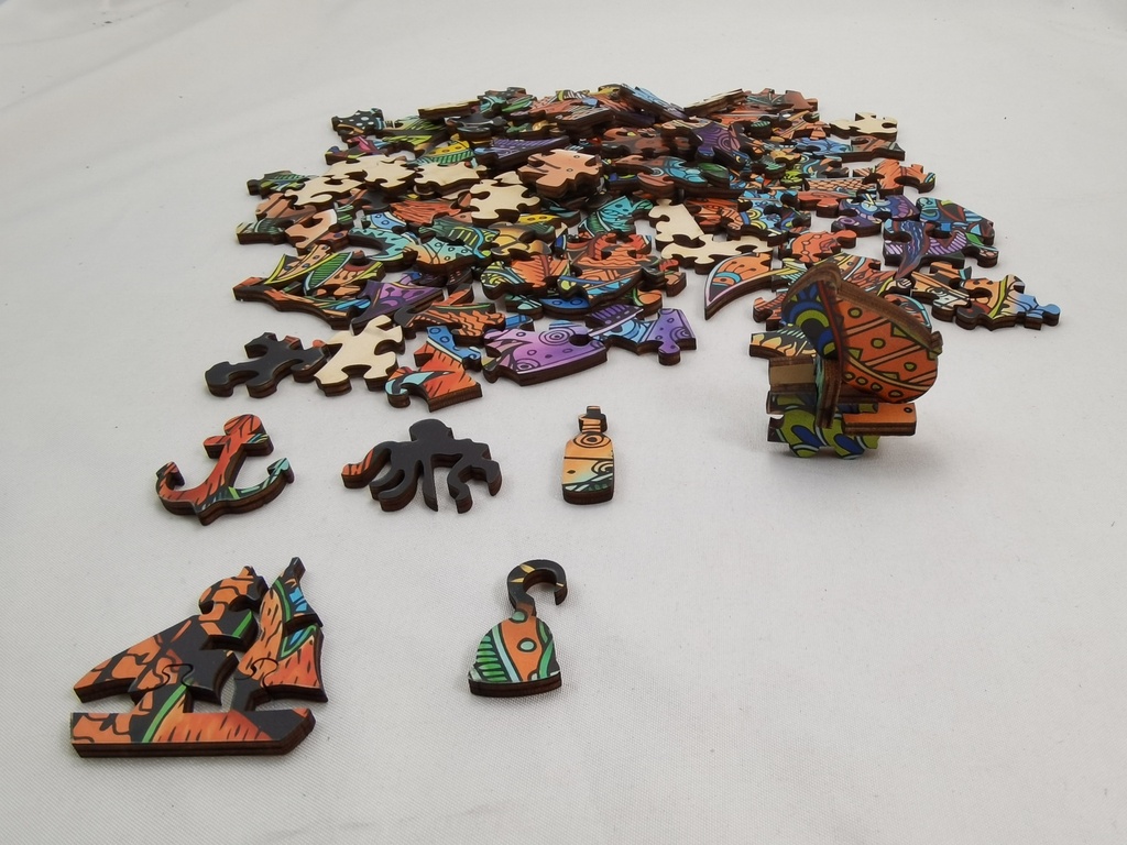 E2D Puzzle Arcoiris en madera - Gato pirata