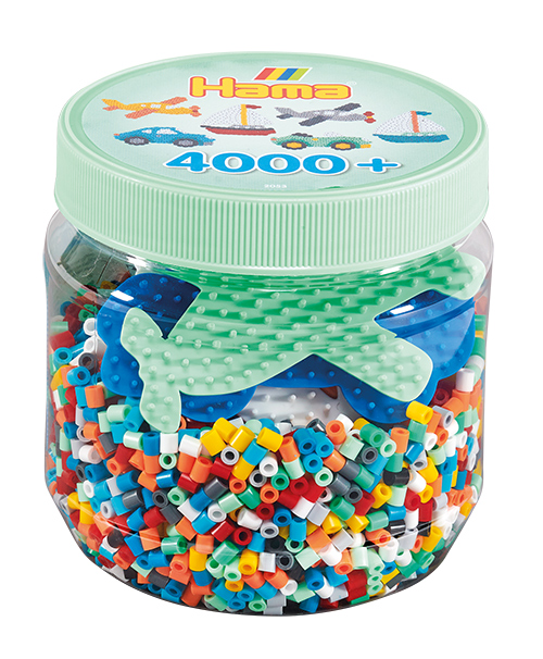 Bote 4.000 beads y 3 placas/pegboards pequeñas (nº 2053)