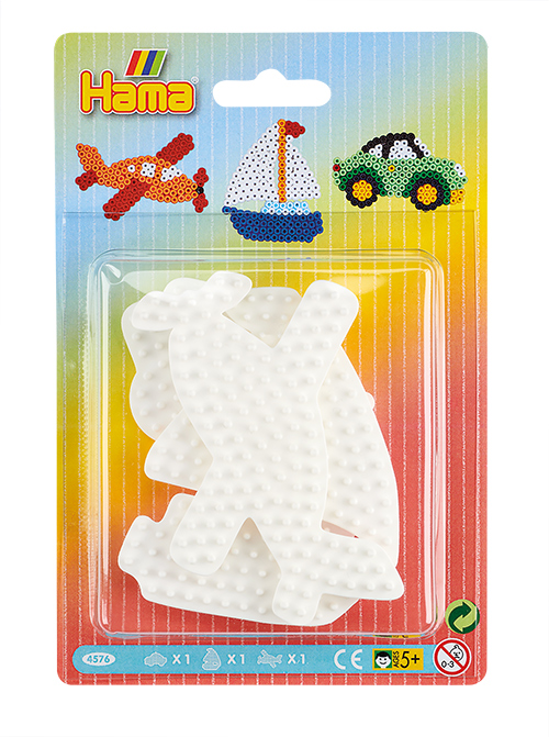 Blister Hama Beads Midi 3 Placas / Pegboards pequeñas coche, velero y avión
