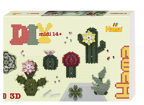 Kit Hama Beads Midi Hama Art : Cactus y flores