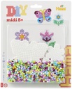 Blister Hama Beads Midi 1100 beads + placas mariposa y flor pequeña + papel