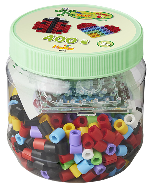 Bote 400 beads Maxi y 2 placas/pegboards pequeñas (nº 8792)