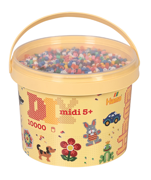 Hama midi mix 00 (10 colores) 10000 piezas en cubo