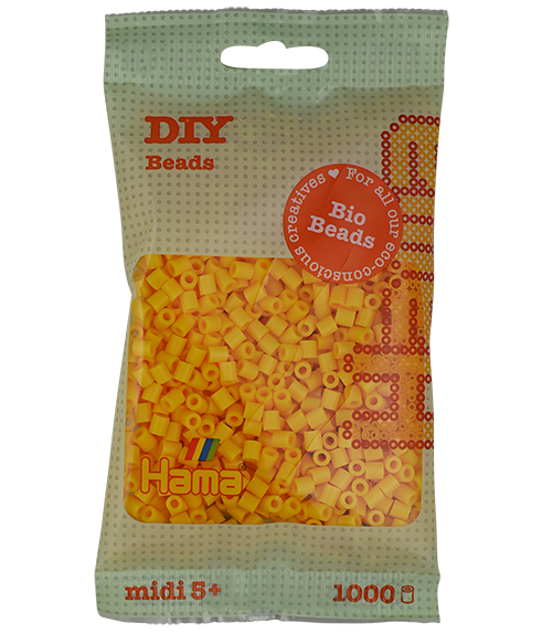 Hama midi Bio beads amarillo 1000 piezas