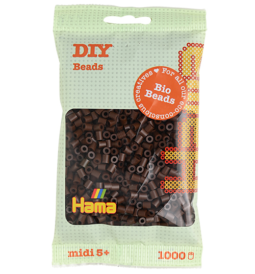 Hama midi Bio beads marrón 1000 piezas