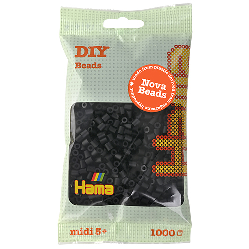 Hama midi Nova beads negro 1000 piezas