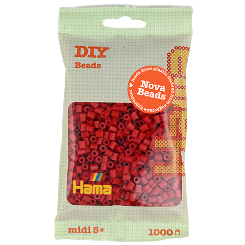 Hama midi Nova beads rojo oscuro 1000 piezas
