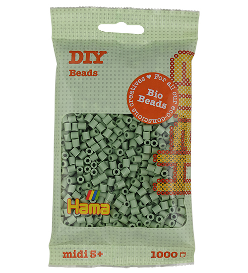 Hama midi Bio beads verde eucalipto 1000 piezas