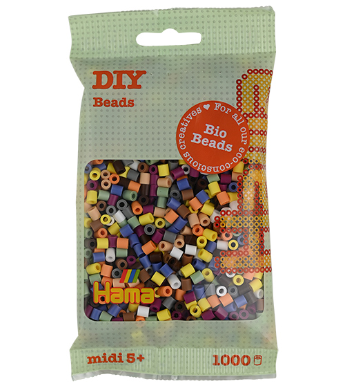 Hama midi Bio beads mix 198 (6 colores) 1000 piezas