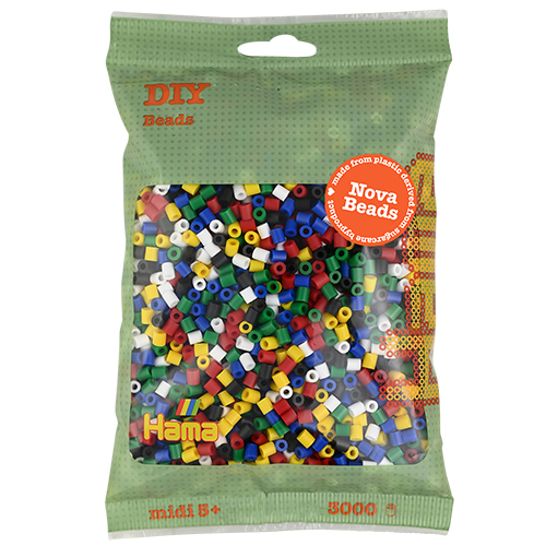 Hama midi Nova beads mix 198 (6 colores) 3000 piezas