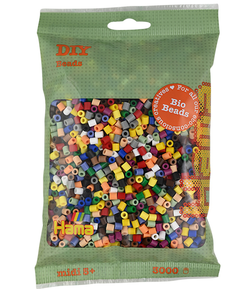 Hama midi Bio beads mix 199 (15 colores) 3000 piezas
