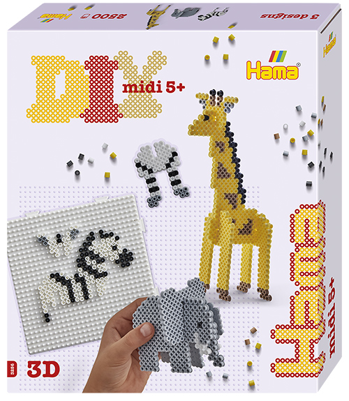 Kit Hama Beads Midi Safari 3D