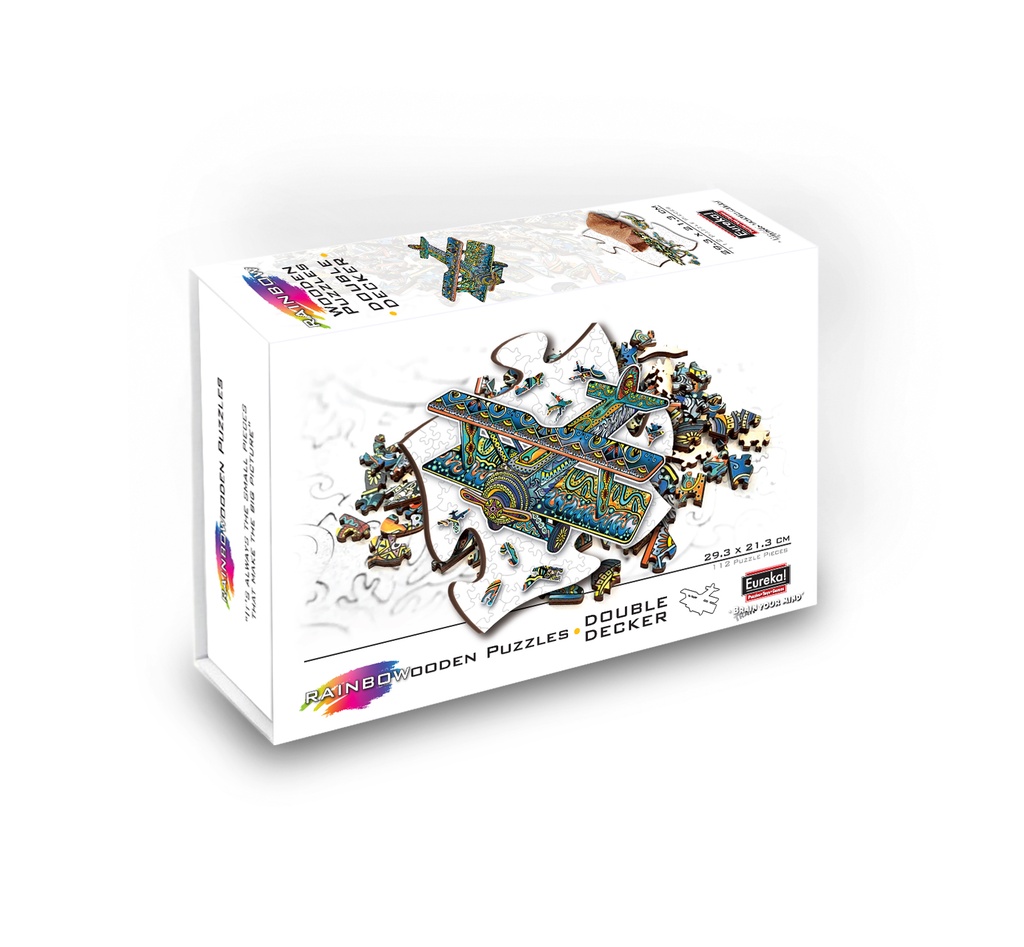 E2D Puzzle Arcoiris en madera - Avión
