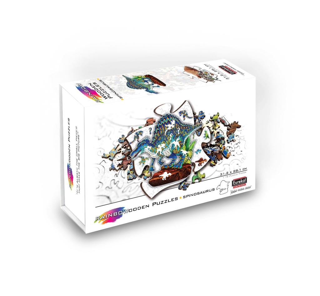 E2D Puzzle Arcoiris en madera - Espinosaurio