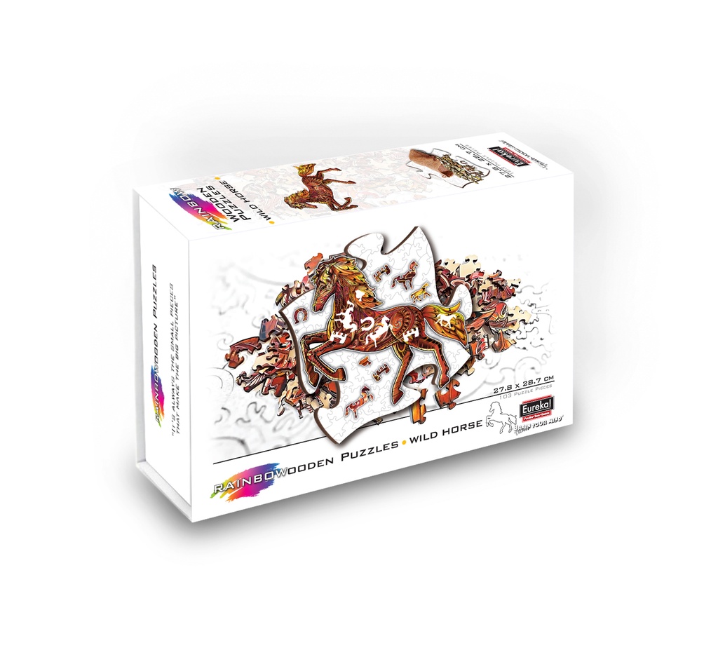 E2D Puzzle Arcoiris en madera - Caballo salvaje