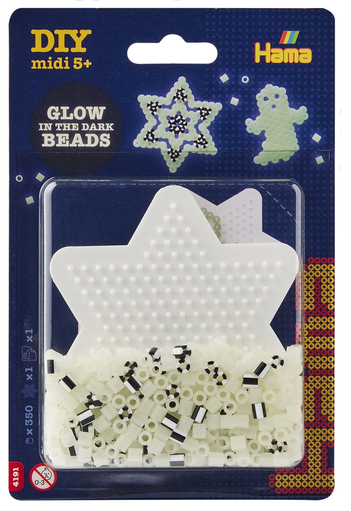 Blister Hama Beads Midi 350 beads + placa estrella pequeña + papel de planchado