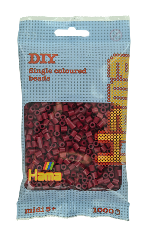 Hama midi rojo granate 1000 piezas