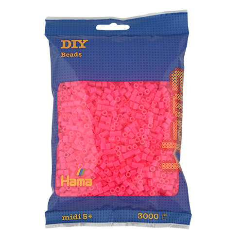 Hama midi fucsia neón 3000 piezas