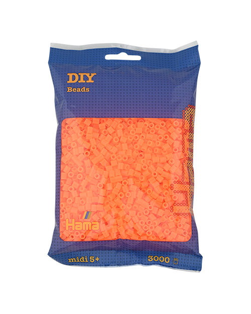 Hama midi naranja neón 3000 piezas