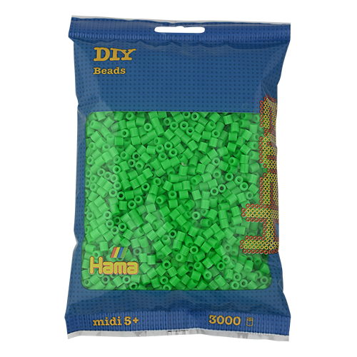 Hama midi verde fluorescente 3000 piezas
