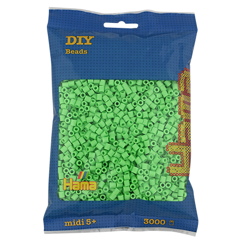 Hama midi verde pastel 3000 piezas