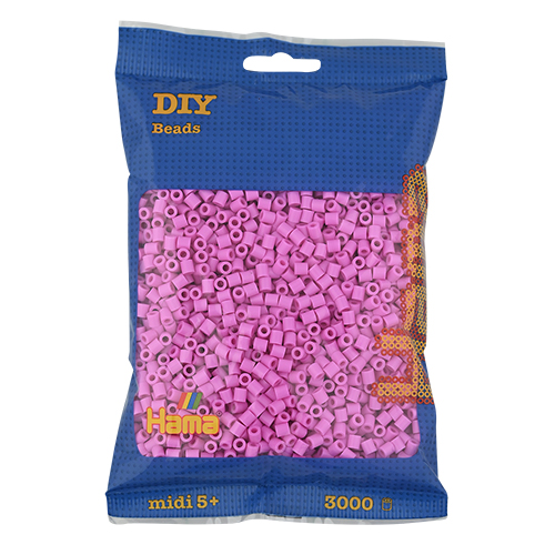 Hama midi rosa pastel 3000 piezas