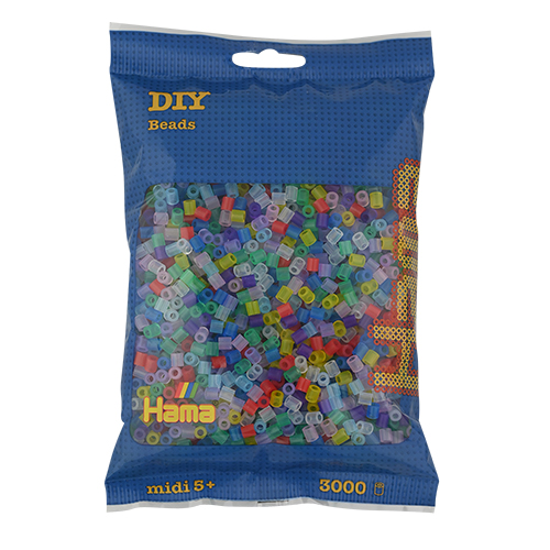 Hama midi mix 53 (translúcido / transparente) 3000 piezas