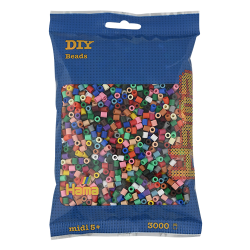 Hama midi mix 67 (22 colores) 3000 piezas