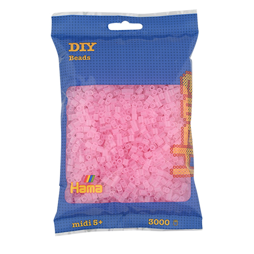 Hama midi rosa translúcido 3000 piezas 