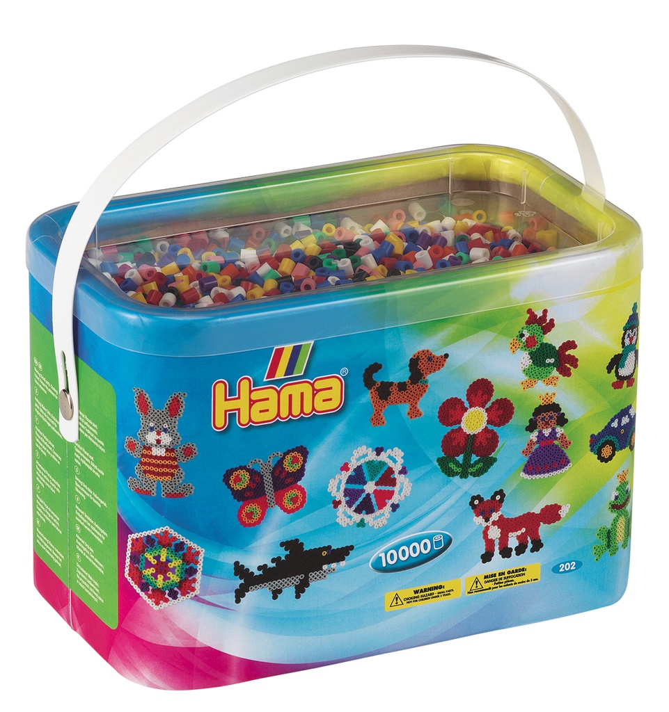 Hama midi mix 00 (10 colores) 10000 piezas en cubo 