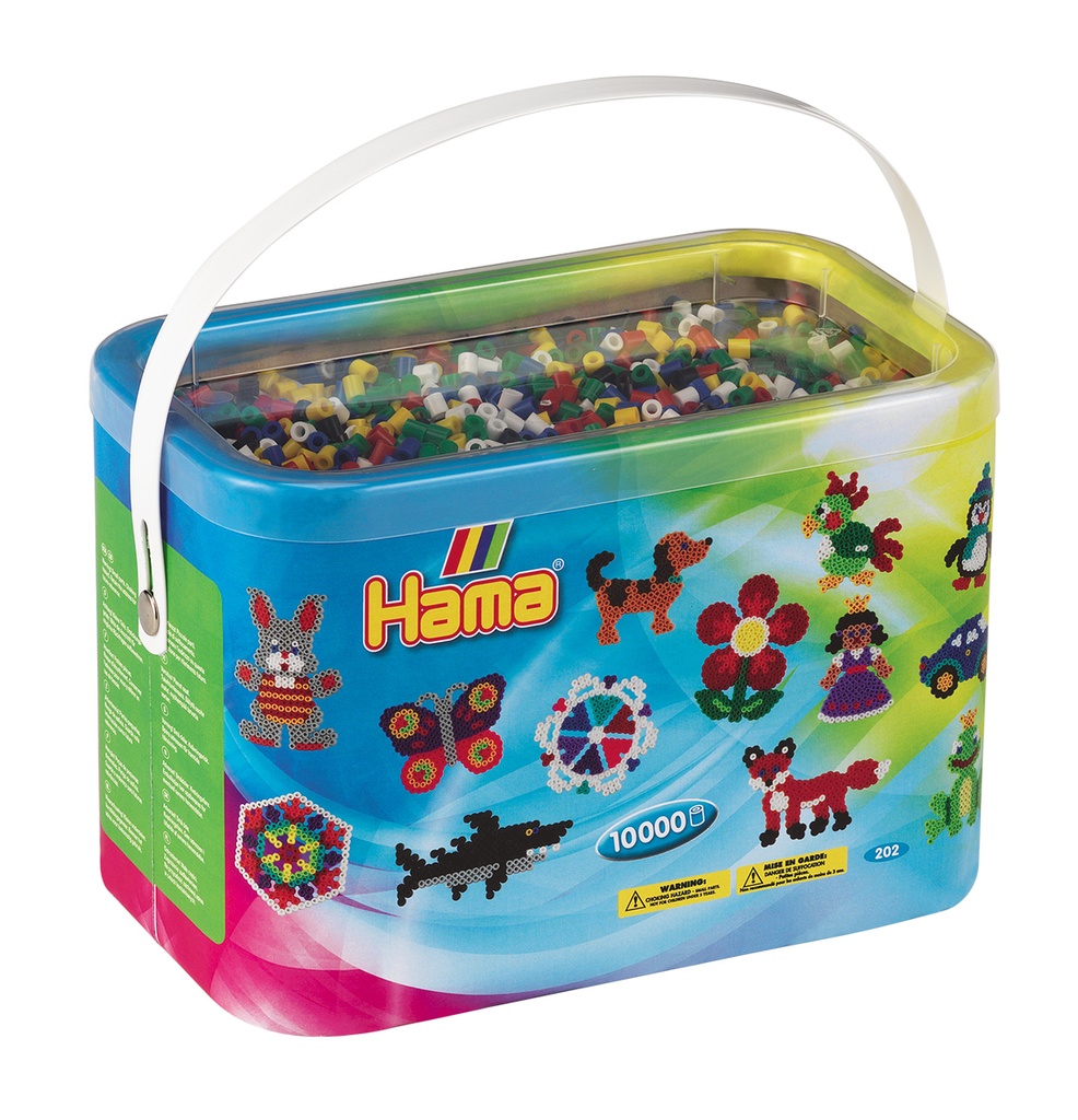 Hama midi mix 66 (6 colores) 10000 piezas en cubo