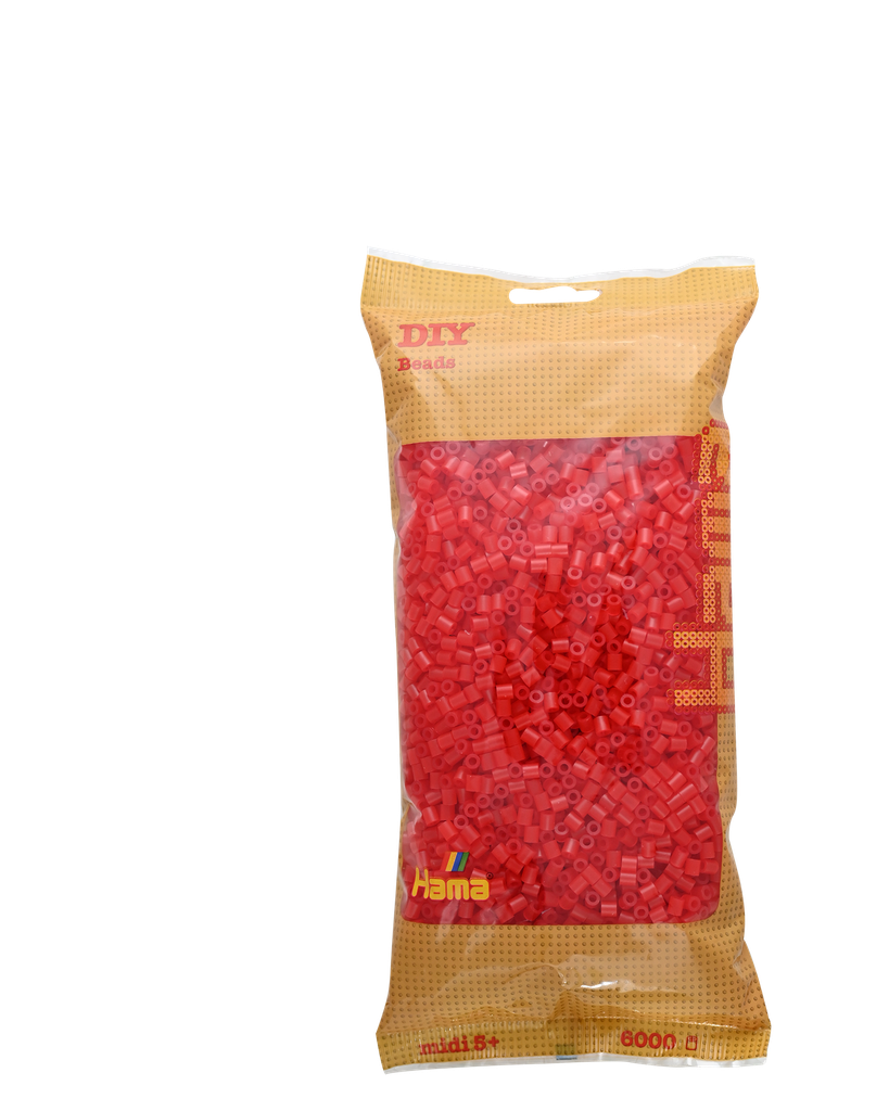 Hama midi rojo translúcido 6000 piezas