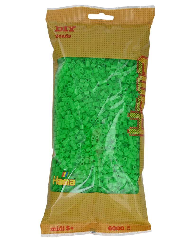 Hama midi verde neón 6000 piezas