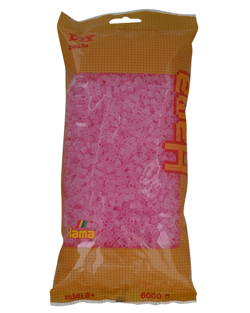 Hama midi rosa translúcido 6000 piezas 