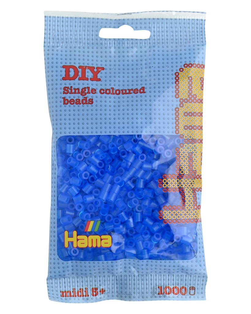 Hama midi azul translúcido 1000 piezas