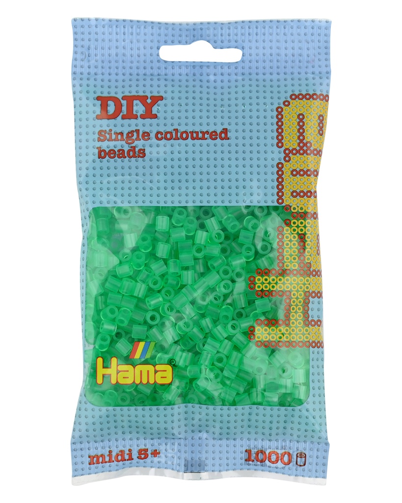 Hama midi verde translúcido 1000 piezas