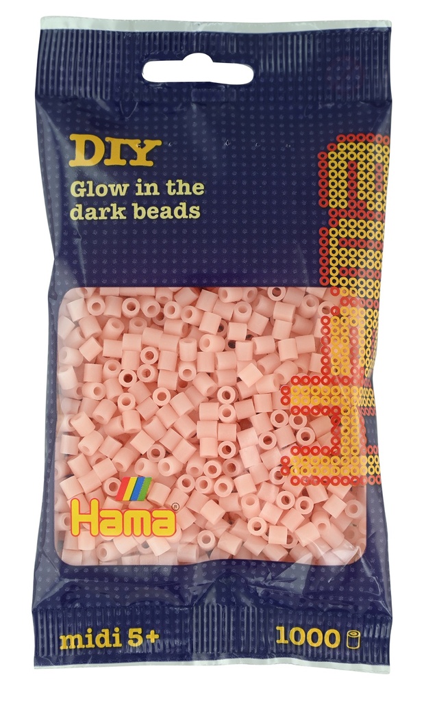 Hama midi Brilla en la oscuridad : rojo 1000 piezas