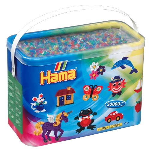 Hama midi mix 54 (colores translúcidos con purpurina) 30000 piezas