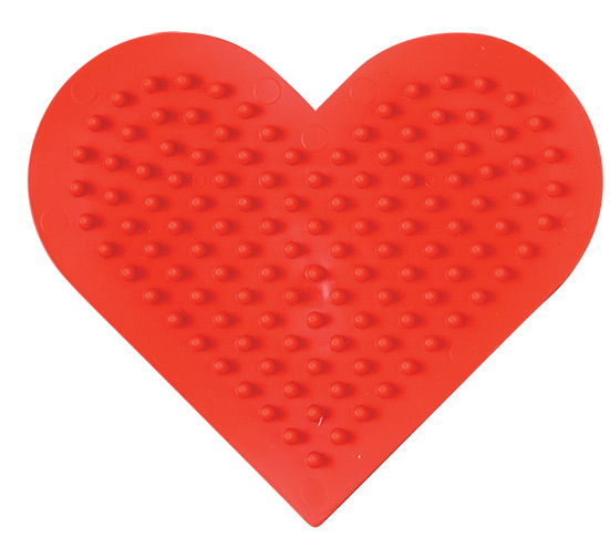 Placa / Pegboard corazón pequeño para Hama midi color rojo