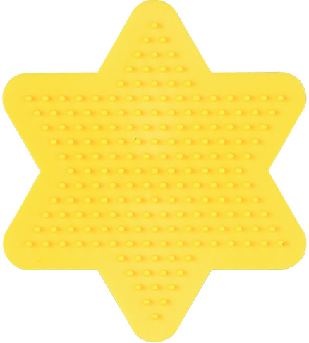Placa / Pegboard estrella pequeña para Hama midi color amarillo
