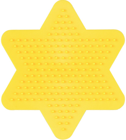 Placa / Pegboard estrella pequeña para Hama midi color amarillo